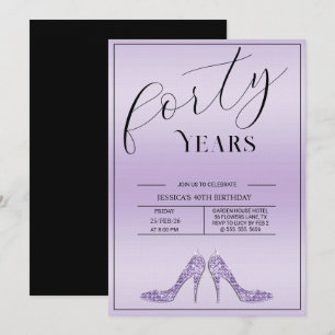 Invitación Cumpleaños moderno femenino de Stiletto's de moda
