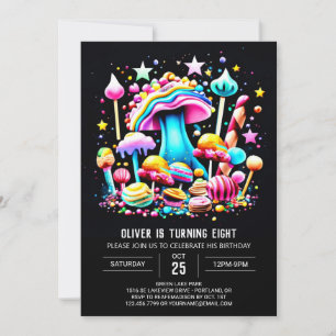 Invitación Cumpleaños moderno y colorido de Candyland