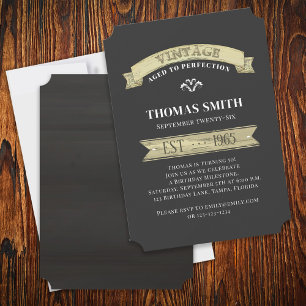 Invitación Cumpleaños Moderno y Elegante con Envejecimiento P