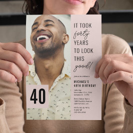 Invitación Cumpleaños modernos de 40 años Fiesta 40