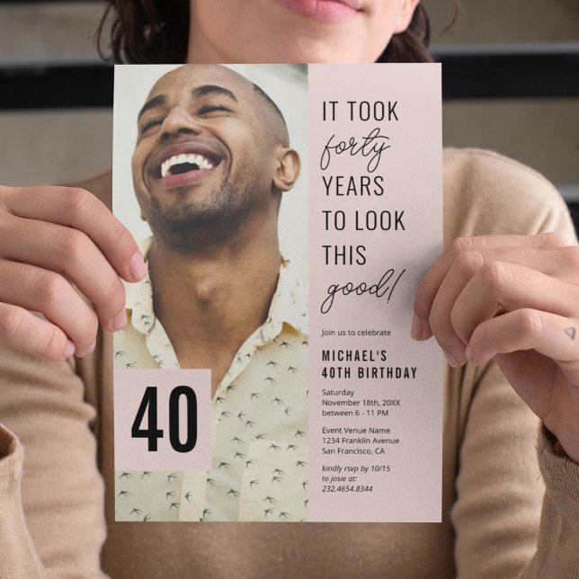Invitación Cumpleaños modernos de 40 años Fiesta 40 (Subido por el creador)
