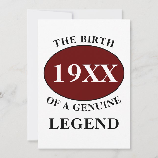 Invitación Cumpleaños Monograma Nombre Inicial Año Humor Cump (Anverso)