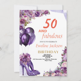 Invitación Cumpleaños Morado Kawaii Lindo