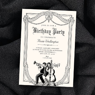 Invitación Cumpleaños musical vintage
