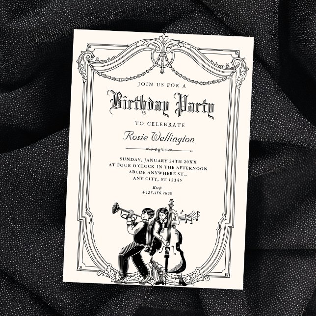 Invitación Cumpleaños musical vintage (Subido por el creador)
