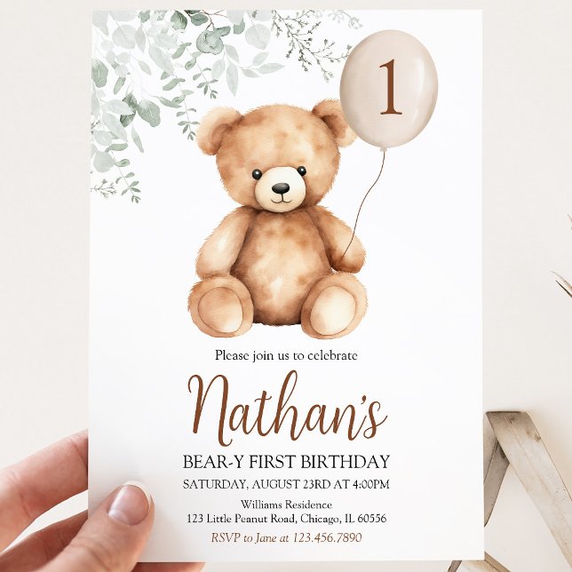 Invitación Cumpleaños muy oso (Subido por el creador)