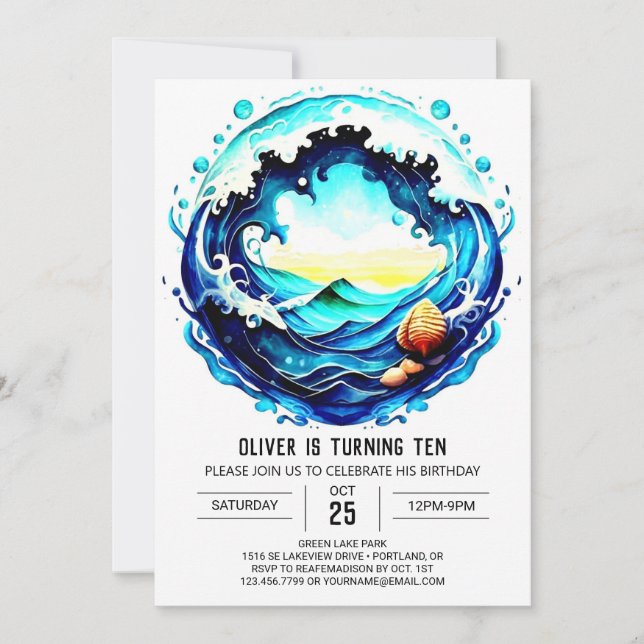 Invitación Cumpleaños Náutico Imprimible (Anverso)