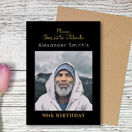 Invitación Cumpleaños Negro Y Oro