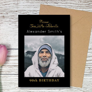 Invitación Cumpleaños Negro Y Oro