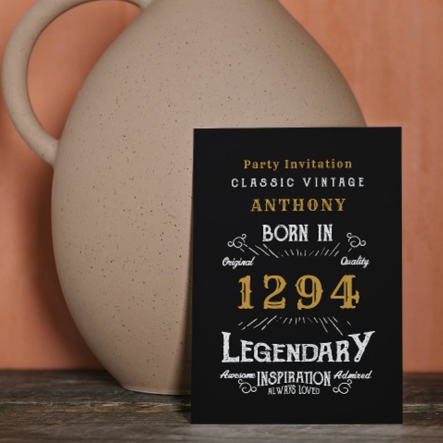 Invitación Cumpleaños Negro y Oro (Subido por el creador)