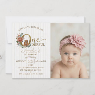 Invitación Cumpleaños neutral capybara 1er año evento fotográ