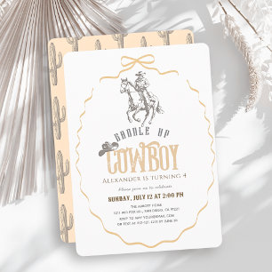 Invitación Cumpleaños neutral en género de vaquero occidental