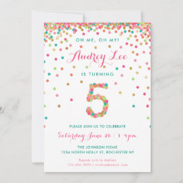 Invitación cumpleaños niñas 5 años fiesta de cumpl