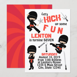 Invitación Cumpleaños Ninja