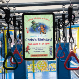 Invitación Cumpleaños Ninja Warrior