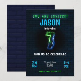 Invitación cumpleaños niño 7 años