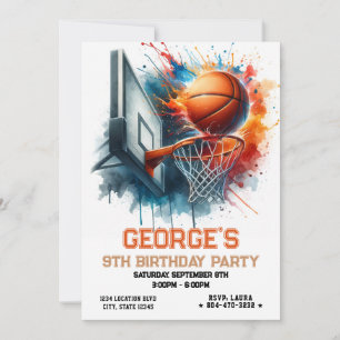 Invitación Cumpleaños Niño Baloncesto