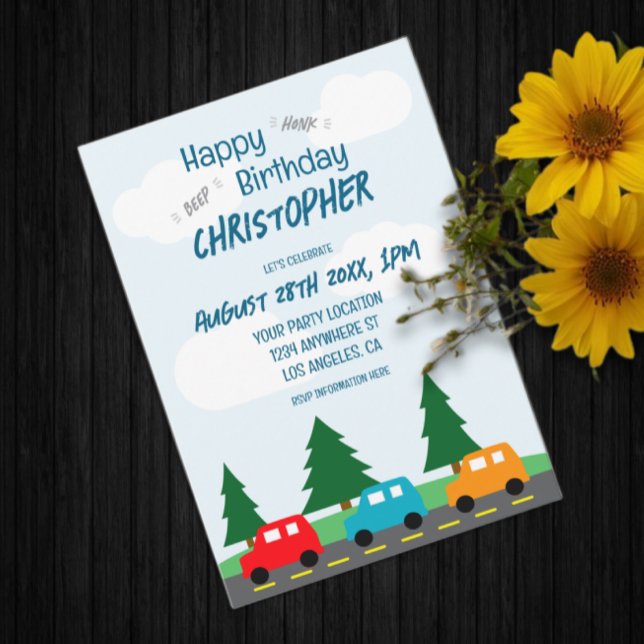 Invitación Cumpleaños Niño Coches (Subido por el creador)