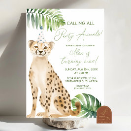 Invitación Cumpleaños niño guepardo sabana