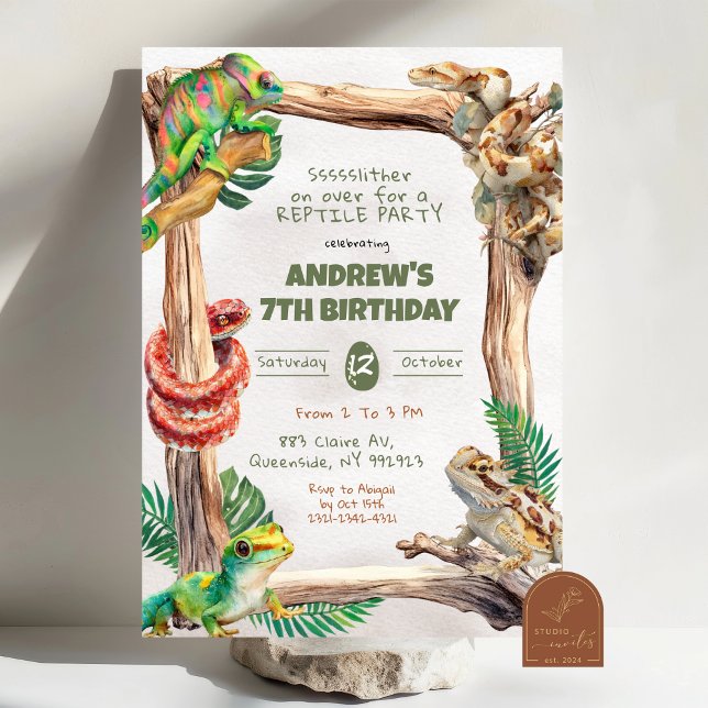 Invitación Cumpleaños Niño Reptiles (Subido por el creador)