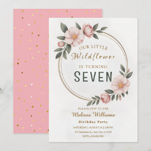 Invitación Cumpleaños Nivel 7 Wildflower