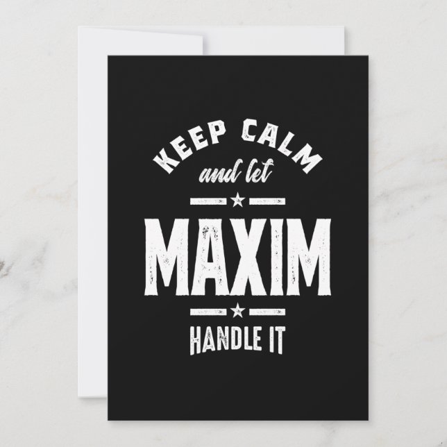 Invitación Cumpleaños Nombre Personalizado Maxim (Anverso)