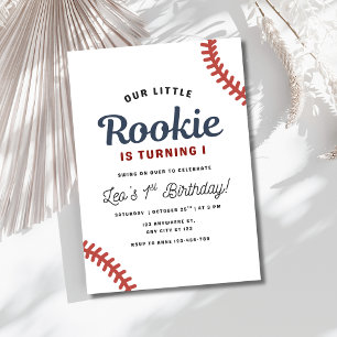 Invitación Cumpleaños Novato Béisbol 1er Cumpleaños Niños Dep