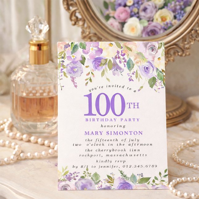 Invitación Cumpleaños número 100 de PETITE Fiesta Floral de R (Subido por el creador)