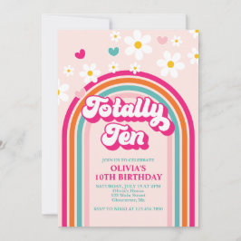 Invitación Cumpleaños número 10 Totally Ten Rainbow