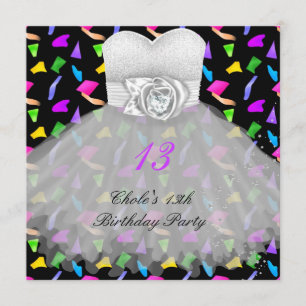 Invitación Cumpleaños número 13 para chicas 13 adolescentes