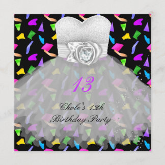 Invitación Cumpleaños número 13 para chicas 13 adolescentes