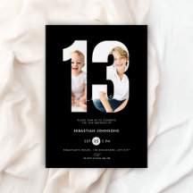 Cumpleaños número 13 personalizado en negro para c