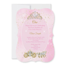 Cumpleaños número 1 Cenicienta Carruaje Rosa Foto