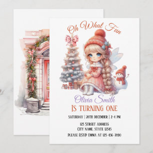 Invitación Cumpleaños número 1 de Fairy First Girl