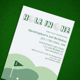 Invitación Cumpleaños número 1 de Golf Boy