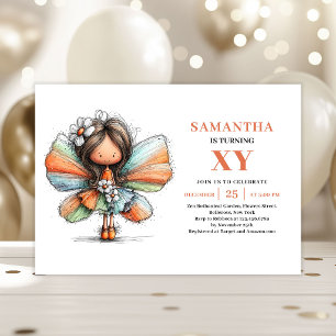 Invitación Cumpleaños número 1 de la niña hada caprichosa, fl
