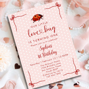 Invitación Cumpleaños número 1 de la niña mariquita caprichos