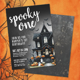 Invitación Cumpleaños número 1 de Spooky el día de Halloween