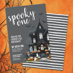 Invitación Cumpleaños número 1 de Spooky en Halloween