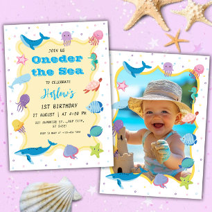 Invitación Cumpleaños número 1 de Under the Sea con foto
