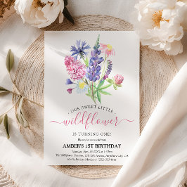 Invitación Cumpleaños número 1 de Wildflower Acuarela Caprich