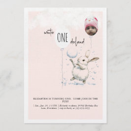 Invitación Cumpleaños número 1 Foto Cumpleaños de invierno má