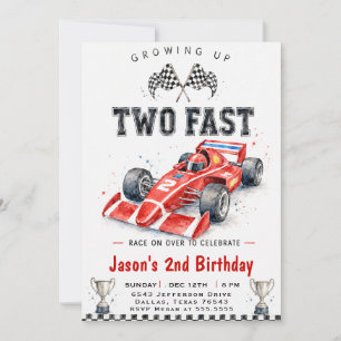 Invitación Cumpleaños número 2 de Dos Autos de Carreras de Ac