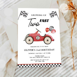 Invitación Cumpleaños número 2 de DOS chicos de coches de car