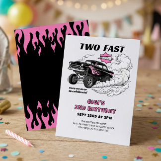 Invitación Cumpleaños número 2 de la chica de carreras rápida