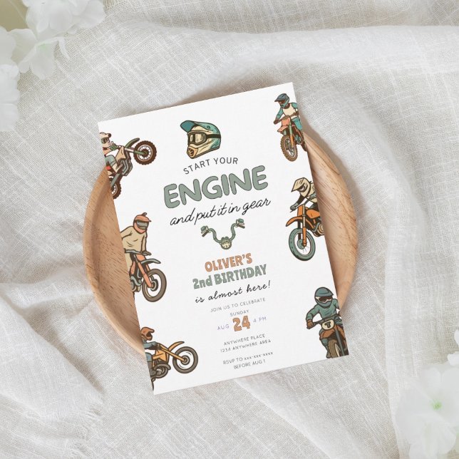 Invitación Cumpleaños número 2 de niño de bicicleta de tierra (Subido por el creador)