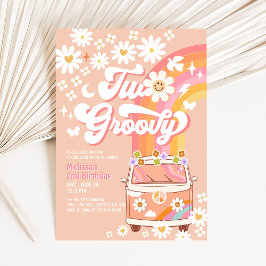 Invitación Cumpleaños número 2 de TWO Groovy Girl Pink Peach 