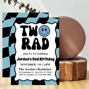 Invitación Cumpleaños número 2 de Two Rad Blue Boy