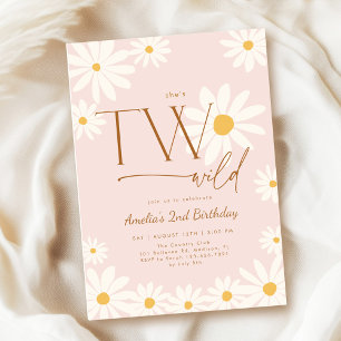 Invitación Cumpleaños número 2 de TWO Wild Daisy Floral