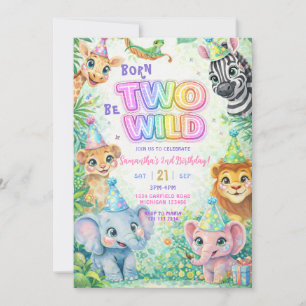Invitación Cumpleaños número 2 de Two Wild Safari
